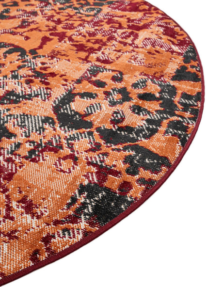 Rust Red 5' 3 x 5' 3 Lucerne Round Area Rug 100% Polypropylene Traditional Classic Easy Clean Carpet for Kitchens, Living Rooms, Bedroom, Office for Sale at Rug Engine