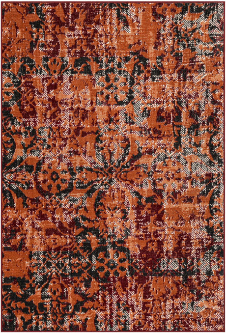 Rust Red 4' 1 x 6' 1 Lucerne Rectangle Area Rug 100% Polypropylene Traditional Classic Easy Clean Carpet for Kitchens, Living Rooms, Bedroom, Office for Sale at Rug Engine