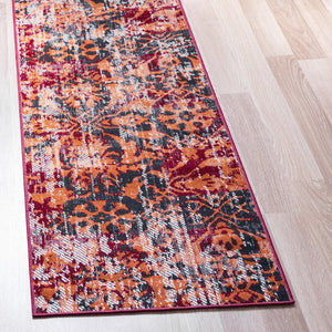 Rust Red 2' 7 x 10' Lucerne Runner Area Rug 100% Polypropylene Traditional Classic Easy Clean Carpet for Kitchens, Living Rooms, Bedroom, Office for Sale at Rug Engine