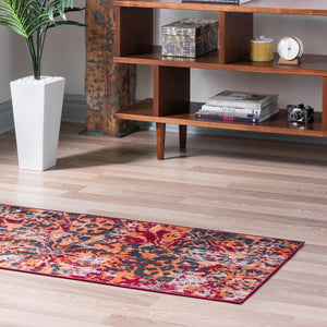 Rust Red 2' 7 x 10' Lucerne Runner Area Rug 100% Polypropylene Traditional Classic Easy Clean Carpet for Kitchens, Living Rooms, Bedroom, Office for Sale at Rug Engine