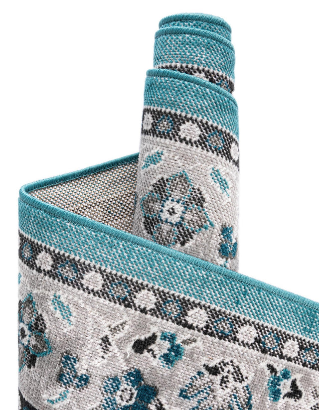 Blue 4' 1 x 6' 1 Lucerne Rectangle Area Rug 100% Polypropylene Traditional Classic Easy Clean Carpet for Kitchens, Living Rooms, Bedroom, Office for Sale at Rug Engine