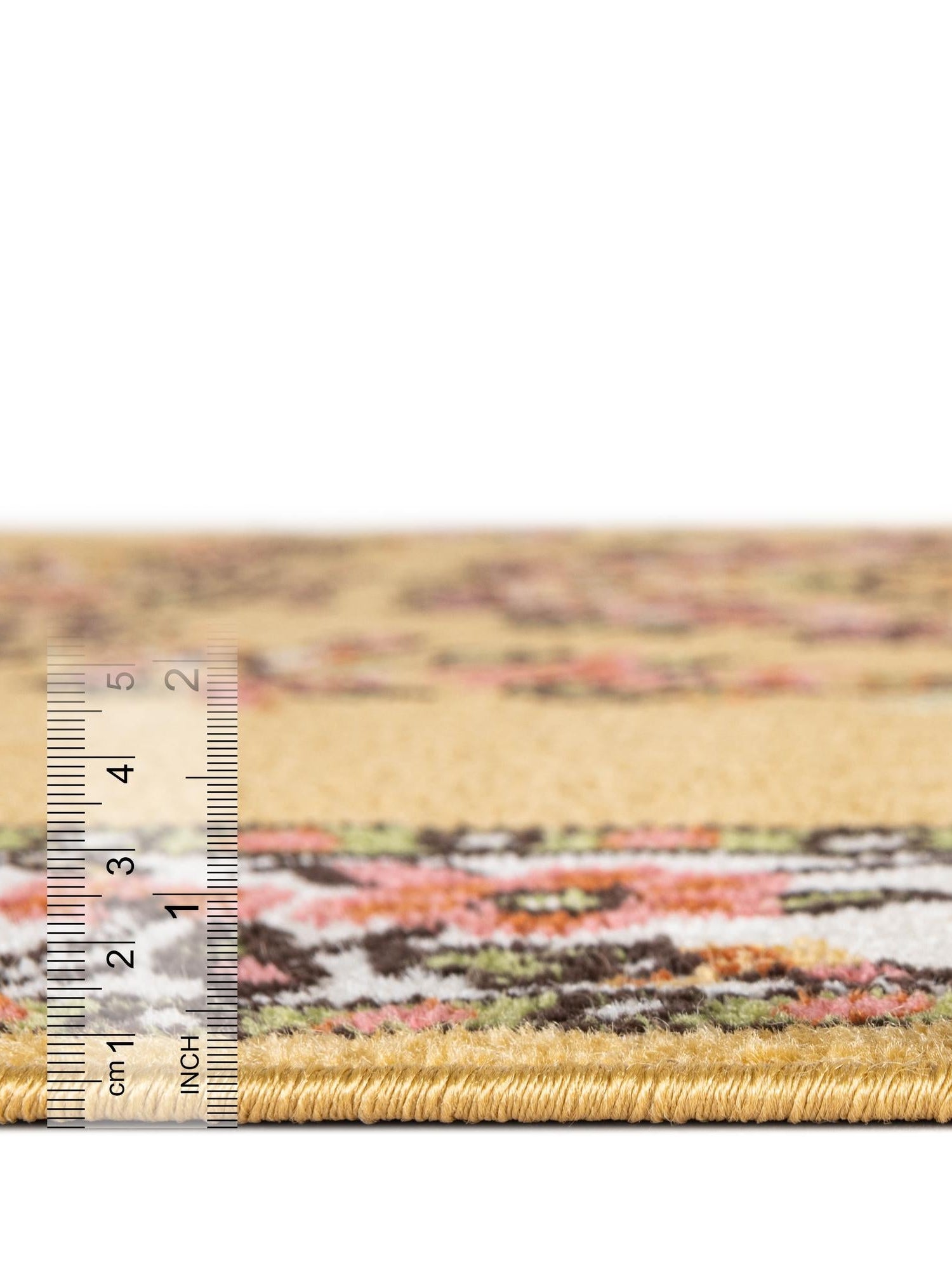 Yellow 5' 3 x 8' Lucerne Rectangle Area Rug 100% Polypropylene Traditional Classic Easy Clean Carpet for Kitchens, Living Rooms, Bedroom, Office for Sale at Rug Engine