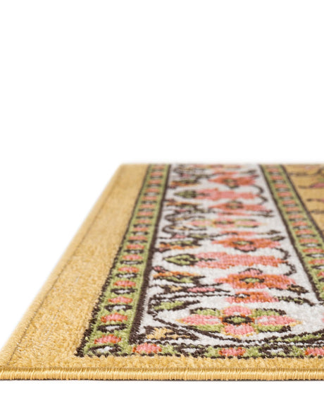 Yellow 7' 10 x 10' Lucerne Rectangle Area Rug 100% Polypropylene Traditional Classic Easy Clean Carpet for Kitchens, Living Rooms, Bedroom, Office for Sale at Rug Engine