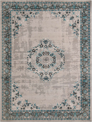 Gray 9' x 12' Lucerne Rectangle Area Rug 100% Polypropylene Traditional Classic Easy Clean Carpet for Kitchens, Living Rooms, Bedroom, Office for Sale at Rug Engine
