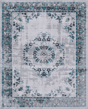 Gray 7' 10 x 10' Lucerne Rectangle Area Rug 100% Polypropylene Traditional Classic Easy Clean Carpet for Kitchens, Living Rooms, Bedroom, Office for Sale at Rug Engine