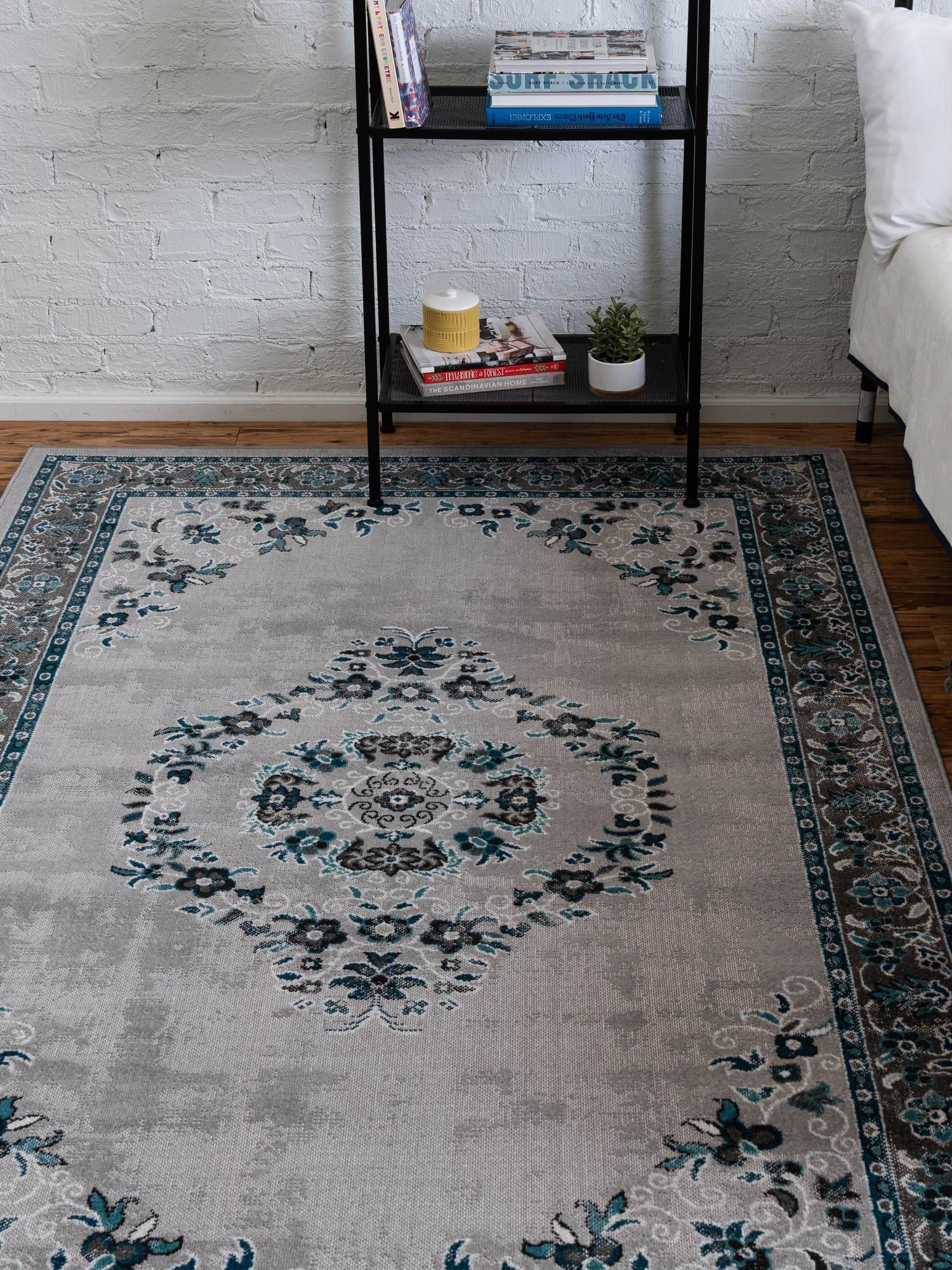 Gray 4' 1 x 6' 1 Lucerne Rectangle Area Rug 100% Polypropylene Traditional Classic Easy Clean Carpet for Kitchens, Living Rooms, Bedroom, Office for Sale at Rug Engine