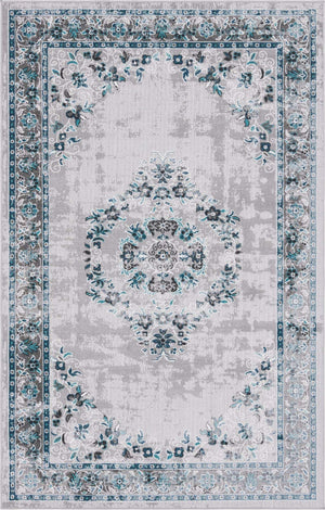 Gray 5' 3 x 8' Lucerne Rectangle Area Rug 100% Polypropylene Traditional Classic Easy Clean Carpet for Kitchens, Living Rooms, Bedroom, Office for Sale at Rug Engine