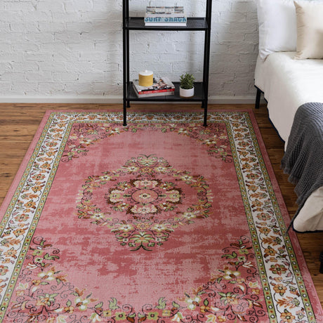 Rose 5' 3 x 8' Lucerne Rectangle Area Rug 100% Polypropylene Traditional Classic Easy Clean Carpet for Kitchens, Living Rooms, Bedroom, Office for Sale at Rug Engine