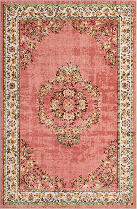 Rose 5' 3 x 8' Lucerne Rectangle Area Rug 100% Polypropylene Traditional Classic Easy Clean Carpet for Kitchens, Living Rooms, Bedroom, Office for Sale at Rug Engine