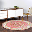Rose 5' 3 x 5' 3 Lucerne Round Area Rug 100% Polypropylene Traditional Classic Easy Clean Carpet for Kitchens, Living Rooms, Bedroom, Office for Sale at Rug Engine