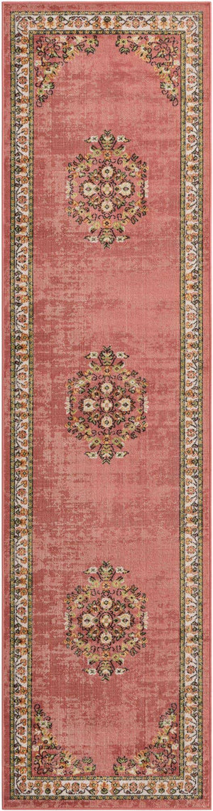 Rose 2' 7 x 10' Lucerne Runner Area Rug 100% Polypropylene Traditional Classic Easy Clean Carpet for Kitchens, Living Rooms, Bedroom, Office for Sale at Rug Engine