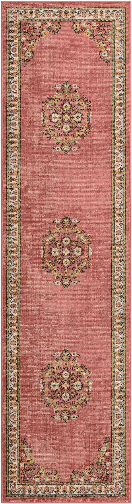 Rose 2' 7 x 10' Lucerne Runner Area Rug 100% Polypropylene Traditional Classic Easy Clean Carpet for Kitchens, Living Rooms, Bedroom, Office for Sale at Rug Engine