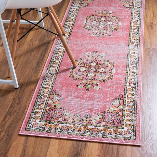 Rose 2' x 6' 1 Lucerne Runner Area Rug 100% Polypropylene Traditional Classic Easy Clean Carpet for Kitchens, Living Rooms, Bedroom, Office for Sale at Rug Engine