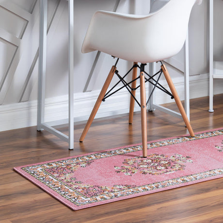 Rose 2' 7 x 10' Lucerne Runner Area Rug 100% Polypropylene Traditional Classic Easy Clean Carpet for Kitchens, Living Rooms, Bedroom, Office for Sale at Rug Engine