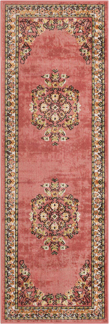 Rose 2' x 6' 1 Lucerne Runner Area Rug 100% Polypropylene Traditional Classic Easy Clean Carpet for Kitchens, Living Rooms, Bedroom, Office for Sale at Rug Engine
