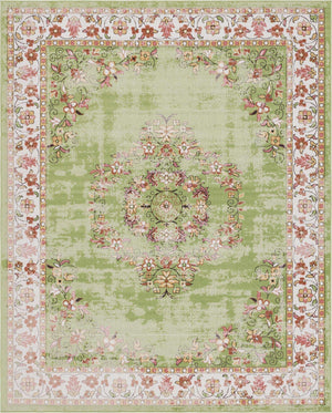 Green 7' 10 x 10' Lucerne Rectangle Area Rug 100% Polypropylene Traditional Classic Easy Clean Carpet for Kitchens, Living Rooms, Bedroom, Office for Sale at Rug Engine