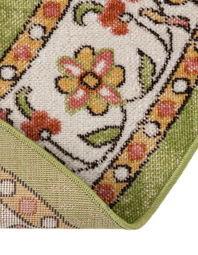 Green 5' 3 x 5' 3 Lucerne Round Area Rug 100% Polypropylene Traditional Classic Easy Clean Carpet for Kitchens, Living Rooms, Bedroom, Office for Sale at Rug Engine