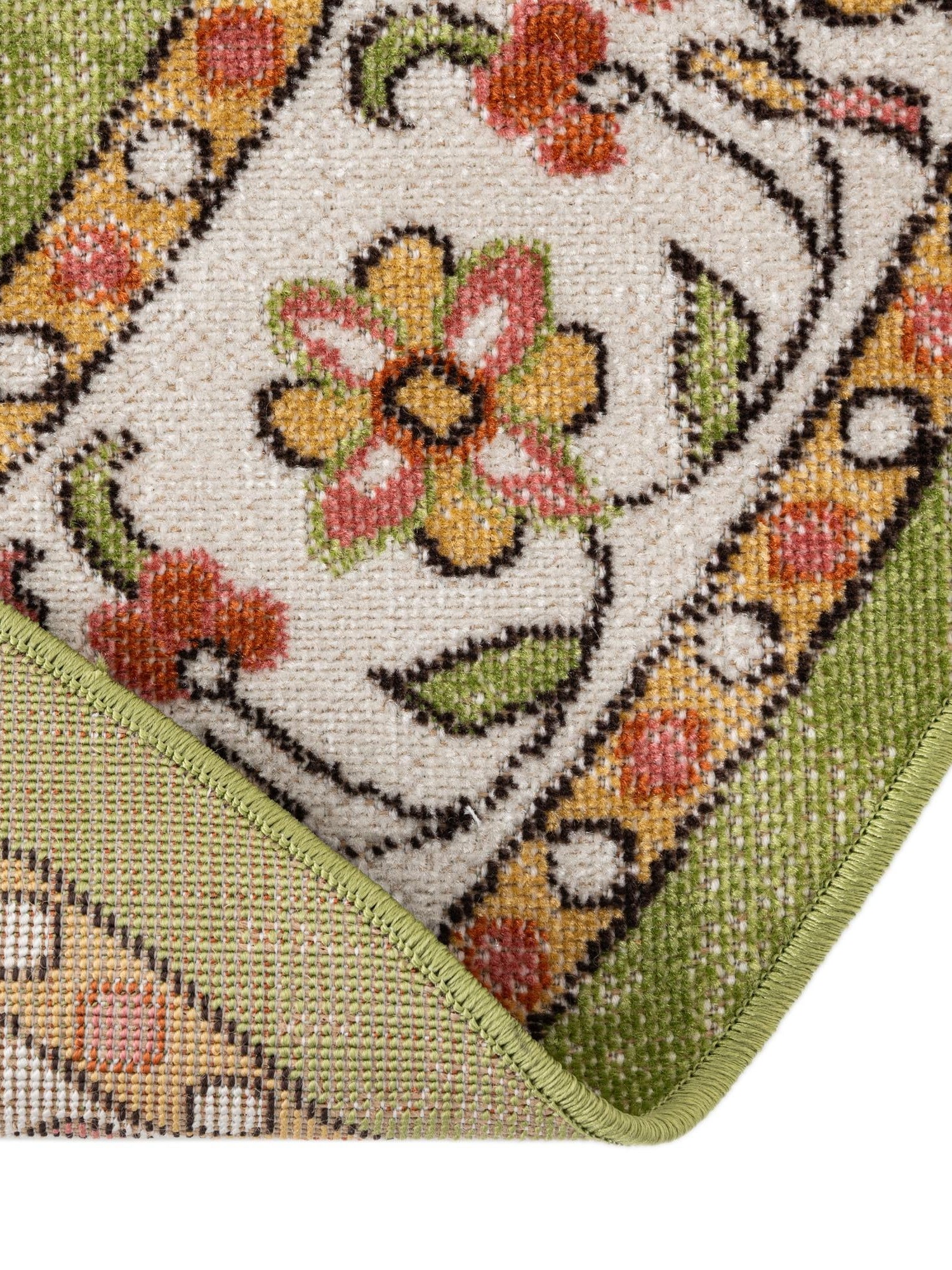 Green 7' 10 x 7' 10 Lucerne Round Area Rug 100% Polypropylene Traditional Classic Easy Clean Carpet for Kitchens, Living Rooms, Bedroom, Office for Sale at Rug Engine