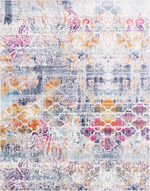 Multicolor 9' x 12' Malibu Rectangle Area Rug 70% Polypropylene & 30% Polyester Colorful Modern Carpet for Living, Dining, Office, Bedrooms for Sale at Rug Engine