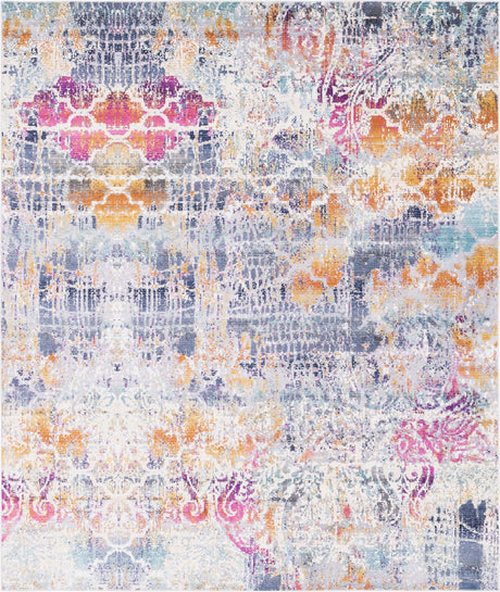 Multicolor 8' x 9' 10 Malibu Rectangle Area Rug 70% Polypropylene & 30% Polyester Colorful Modern Carpet for Living, Dining, Office, Bedrooms for Sale at Rug Engine