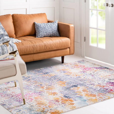 Multicolor 4' 1 x 5' 11 Malibu Rectangle Area Rug 70% Polypropylene & 30% Polyester Colorful Modern Carpet for Living, Dining, Office, Bedrooms for Sale at Rug Engine