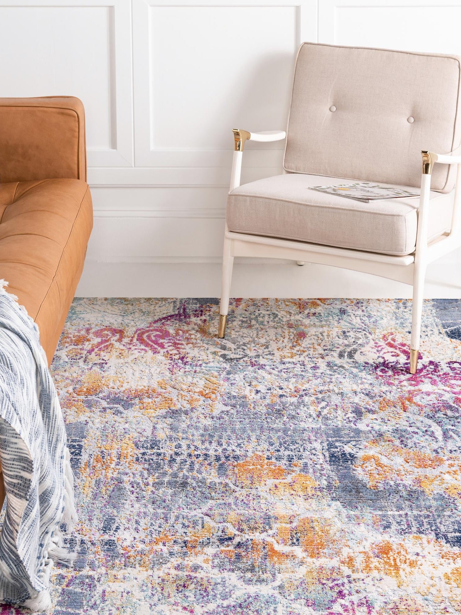 Multicolor 5' 1 x 7' 10 Malibu Rectangle Area Rug 70% Polypropylene & 30% Polyester Colorful Modern Carpet for Living, Dining, Office, Bedrooms for Sale at Rug Engine
