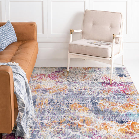 Multicolor 4' 1 x 5' 11 Malibu Rectangle Area Rug 70% Polypropylene & 30% Polyester Colorful Modern Carpet for Living, Dining, Office, Bedrooms for Sale at Rug Engine