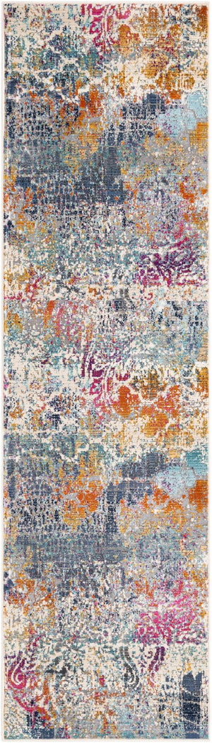 Multicolor 2' 7 x 9' 10 Malibu Runner Area Rug 70% Polypropylene & 30% Polyester Colorful Modern Carpet for Living, Dining, Office, Bedrooms for Sale at Rug Engine