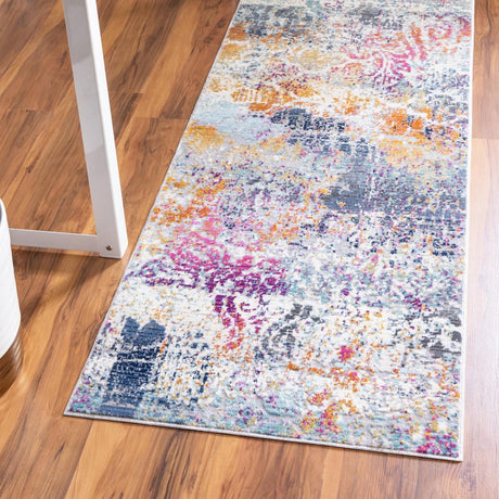 Multicolor 2' 7 x 9' 10 Malibu Runner Area Rug 70% Polypropylene & 30% Polyester Colorful Modern Carpet for Living, Dining, Office, Bedrooms for Sale at Rug Engine