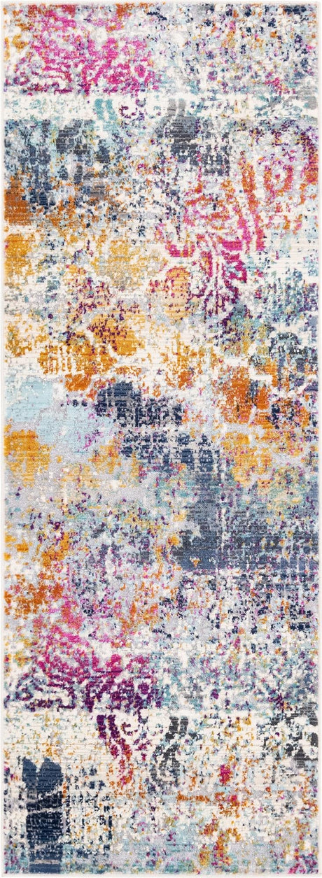 Multicolor 2' x 5' 11 Malibu Runner Area Rug 70% Polypropylene & 30% Polyester Colorful Modern Carpet for Living, Dining, Office, Bedrooms for Sale at Rug Engine