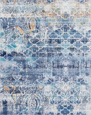 Blue 8' x 11' 6 Malibu Rectangle Area Rug 70% Polypropylene & 30% Polyester Colorful Modern Carpet for Living, Dining, Office, Bedrooms for Sale at Rug Engine