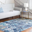 Blue 5' 1 x 7' 10 Malibu Rectangle Area Rug 70% Polypropylene & 30% Polyester Colorful Modern Carpet for Living, Dining, Office, Bedrooms for Sale at Rug Engine