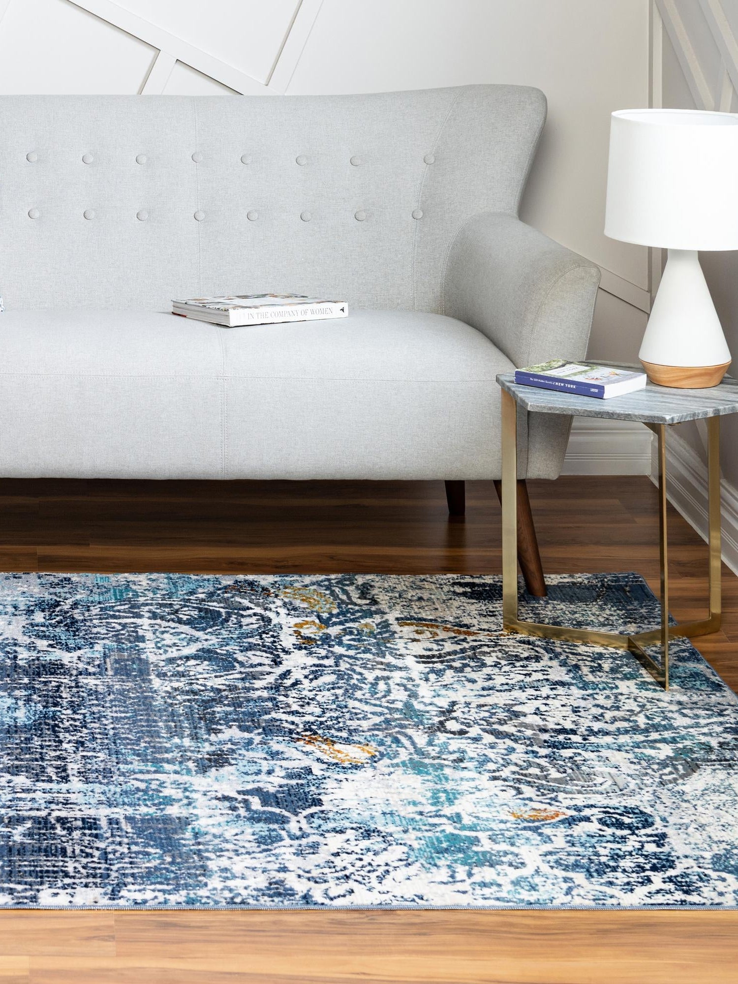 Blue 8' x 10' Malibu Rectangle Area Rug 70% Polypropylene & 30% Polyester Colorful Modern Carpet for Living, Dining, Office, Bedrooms for Sale at Rug Engine