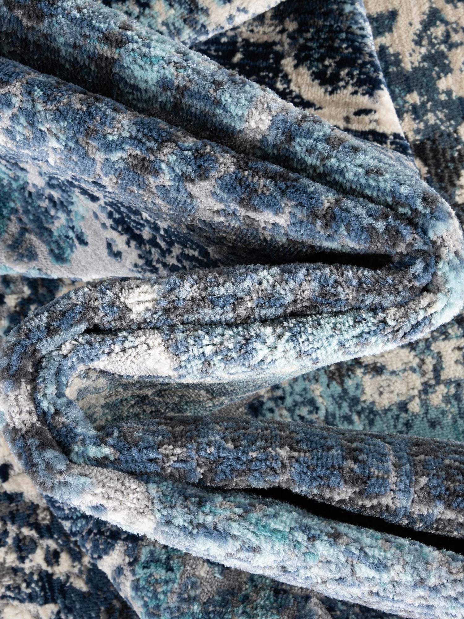 Blue 4' 1 x 5' 11 Malibu Rectangle Area Rug 70% Polypropylene & 30% Polyester Colorful Modern Carpet for Living, Dining, Office, Bedrooms for Sale at Rug Engine