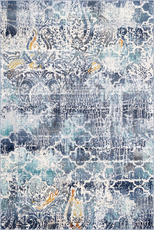 Blue 5' 1 x 7' 10 Malibu Rectangle Area Rug 70% Polypropylene & 30% Polyester Colorful Modern Carpet for Living, Dining, Office, Bedrooms for Sale at Rug Engine