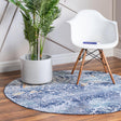 Blue 3' 7 x 3' 7 Malibu Round Area Rug 70% Polypropylene & 30% Polyester Colorful Modern Carpet for Living, Dining, Office, Bedrooms for Sale at Rug Engine