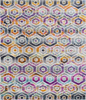 Multicolor 8' x 9' 10 Malibu Rectangle Area Rug 70% Polypropylene & 30% Polyester Colorful Modern Carpet for Living, Dining, Office, Bedrooms for Sale at Rug Engine