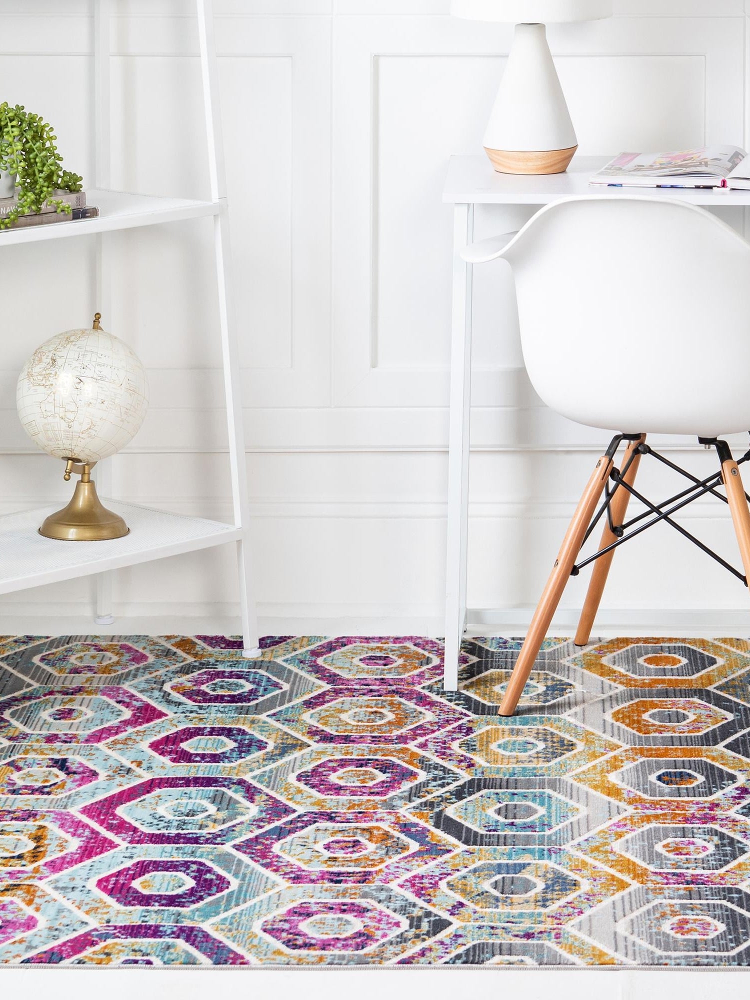 Multicolor 4' 1 x 5' 11 Malibu Rectangle Area Rug 70% Polypropylene & 30% Polyester Colorful Modern Carpet for Living, Dining, Office, Bedrooms for Sale at Rug Engine