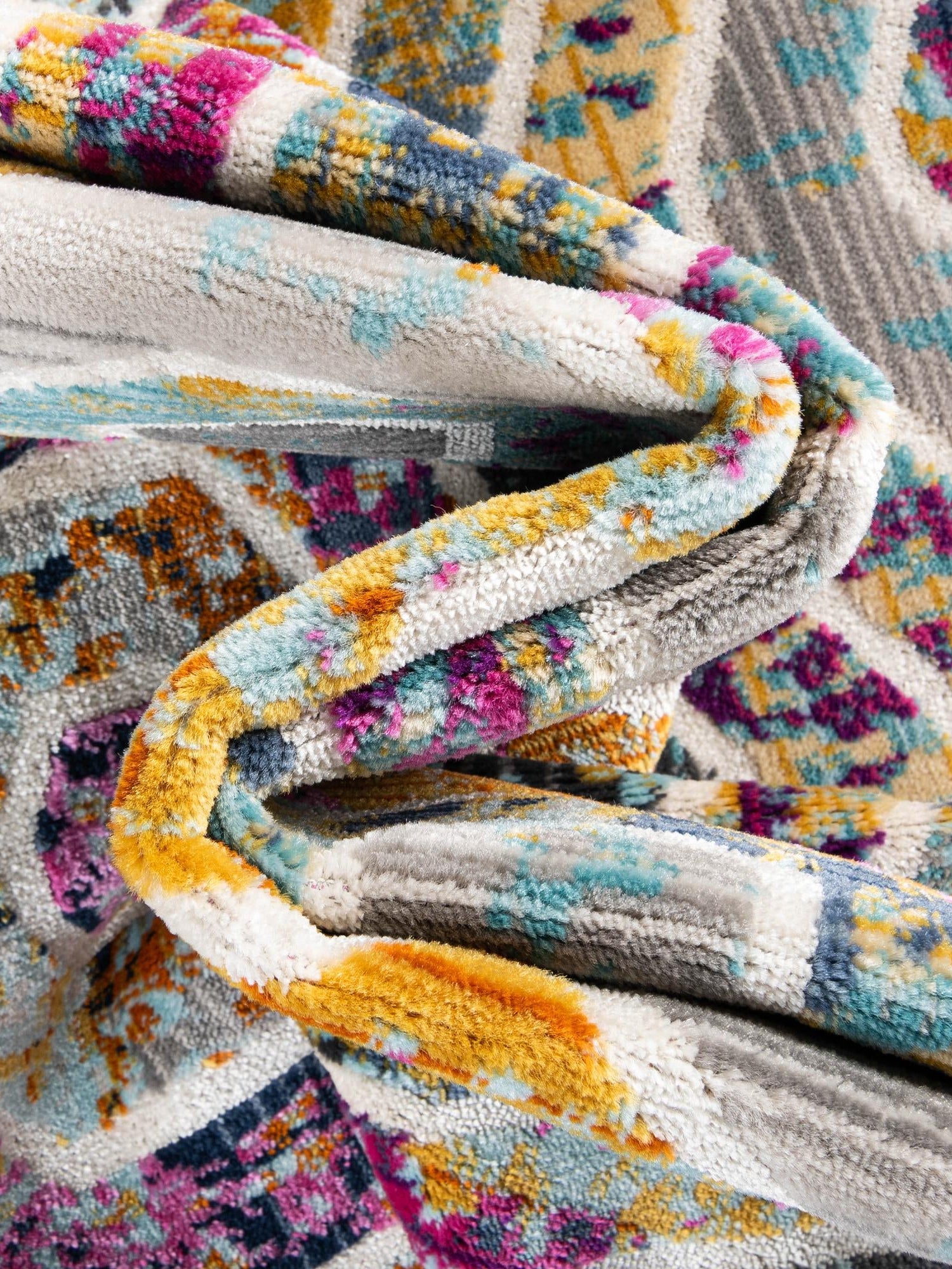 Multicolor 4' 1 x 5' 11 Malibu Rectangle Area Rug 70% Polypropylene & 30% Polyester Colorful Modern Carpet for Living, Dining, Office, Bedrooms for Sale at Rug Engine