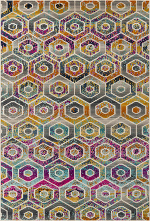 Multicolor 5' 1 x 7' 10 Malibu Rectangle Area Rug 70% Polypropylene & 30% Polyester Colorful Modern Carpet for Living, Dining, Office, Bedrooms for Sale at Rug Engine