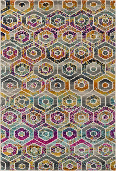Multicolor 5' 1 x 7' 10 Malibu Rectangle Area Rug 70% Polypropylene & 30% Polyester Colorful Modern Carpet for Living, Dining, Office, Bedrooms for Sale at Rug Engine