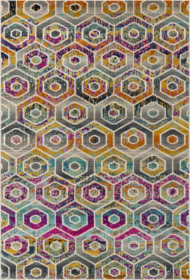 Multicolor 5' 1 x 7' 10 Malibu Rectangle Area Rug 70% Polypropylene & 30% Polyester Colorful Modern Carpet for Living, Dining, Office, Bedrooms for Sale at Rug Engine