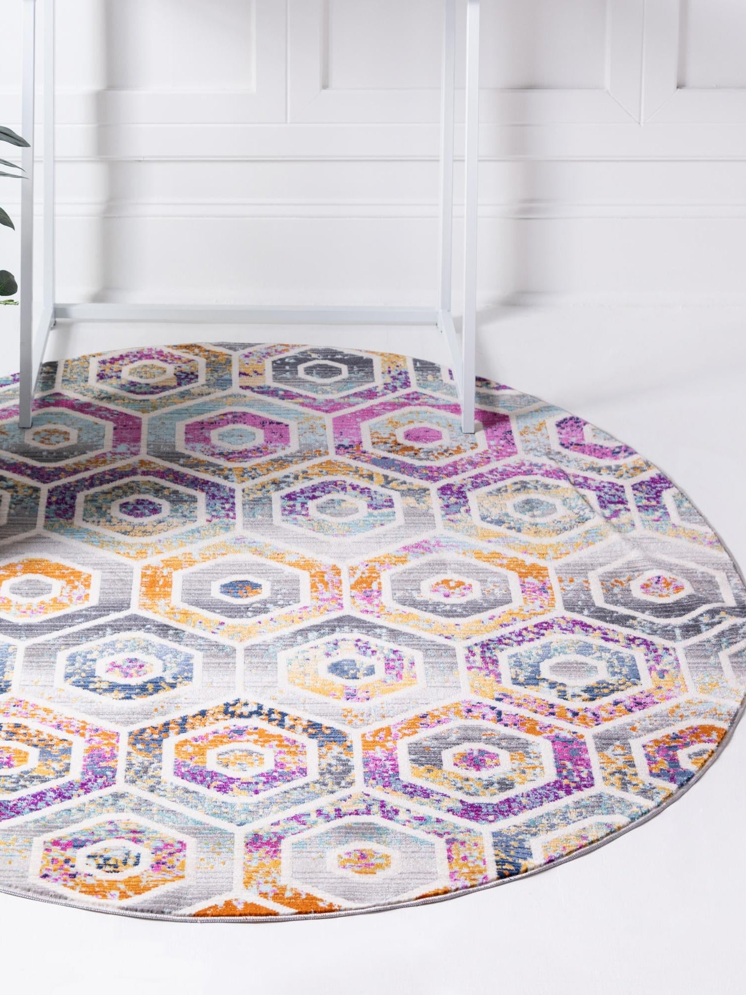 Multicolor 5' 2 x 5' 2 Malibu Round Area Rug 70% Polypropylene & 30% Polyester Colorful Modern Carpet for Living, Dining, Office, Bedrooms for Sale at Rug Engine