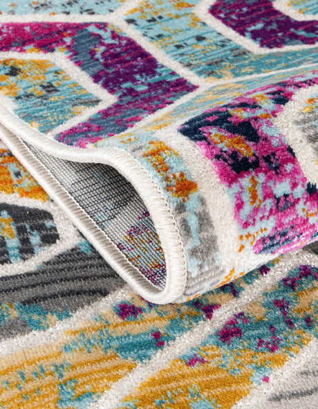 Multicolor 5' 2 x 5' 2 Malibu Round Area Rug 70% Polypropylene & 30% Polyester Colorful Modern Carpet for Living, Dining, Office, Bedrooms for Sale at Rug Engine