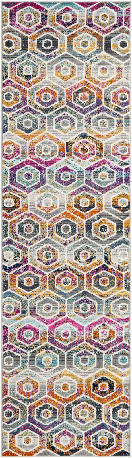 Multicolor 2' 7 x 9' 10 Malibu Runner Area Rug 70% Polypropylene & 30% Polyester Colorful Modern Carpet for Living, Dining, Office, Bedrooms for Sale at Rug Engine