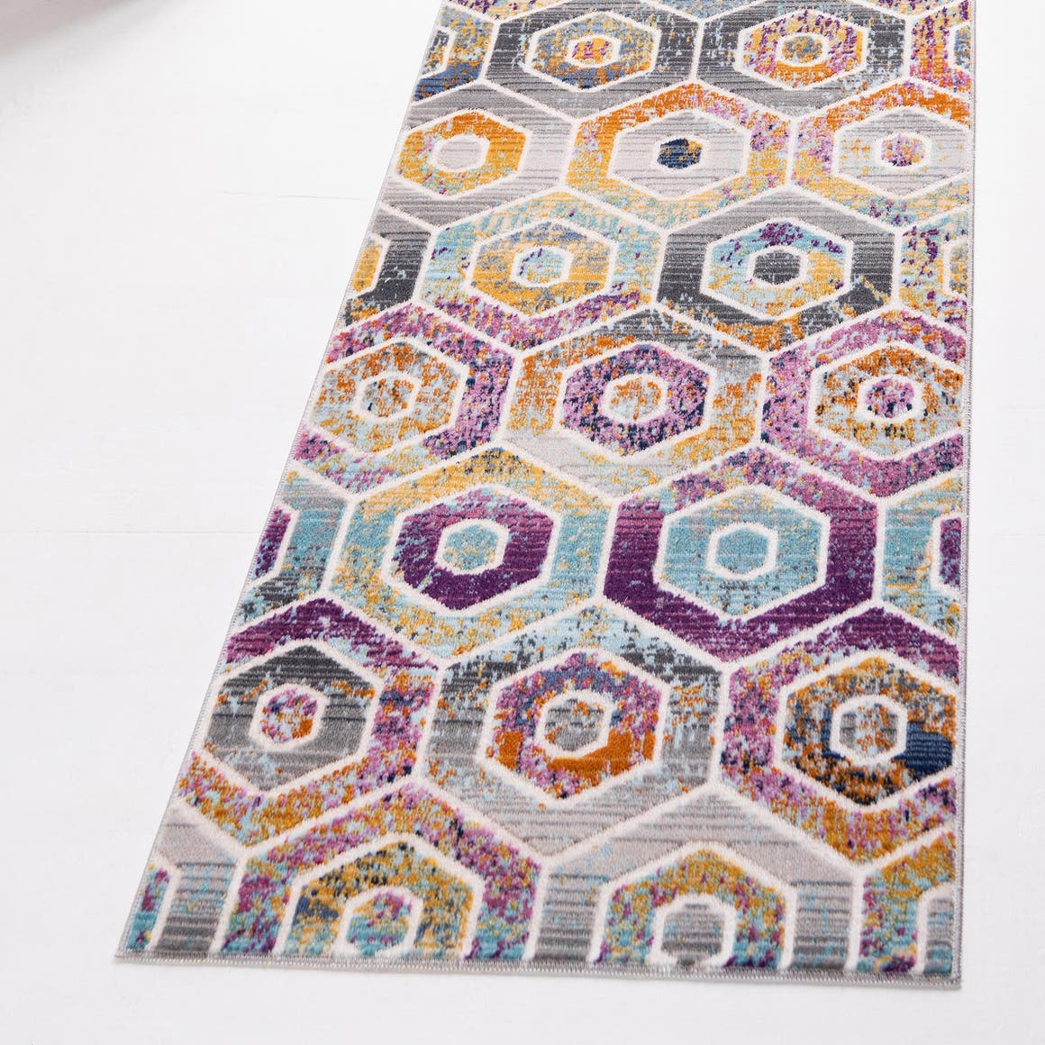 Multicolor 2' 7 x 9' 10 Malibu Runner Area Rug 70% Polypropylene & 30% Polyester Colorful Modern Carpet for Living, Dining, Office, Bedrooms for Sale at Rug Engine