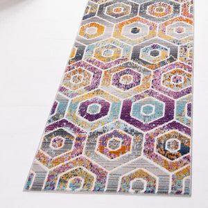 Multicolor 2' 7 x 9' 10 Malibu Runner Area Rug 70% Polypropylene & 30% Polyester Colorful Modern Carpet for Living, Dining, Office, Bedrooms for Sale at Rug Engine