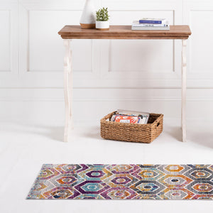 Multicolor 2' x 5' 11 Malibu Runner Area Rug 70% Polypropylene & 30% Polyester Colorful Modern Carpet for Living, Dining, Office, Bedrooms for Sale at Rug Engine