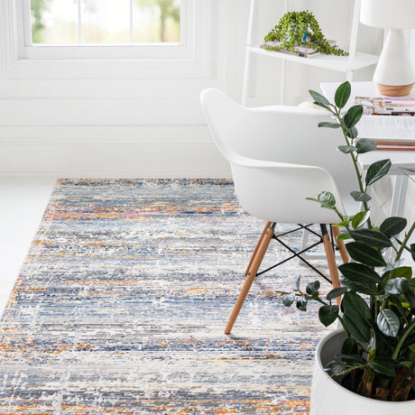 Multicolor 4' 1 x 5' 11 Malibu Rectangle Area Rug 70% Polypropylene & 30% Polyester Colorful Modern Carpet for Living, Dining, Office, Bedrooms for Sale at Rug Engine