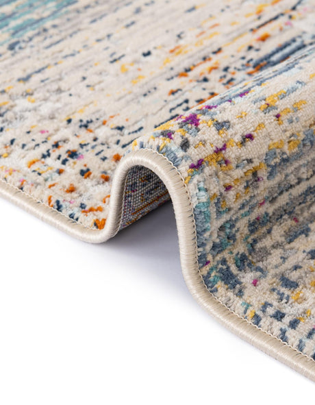 Multicolor 4' 1 x 5' 11 Malibu Rectangle Area Rug 70% Polypropylene & 30% Polyester Colorful Modern Carpet for Living, Dining, Office, Bedrooms for Sale at Rug Engine